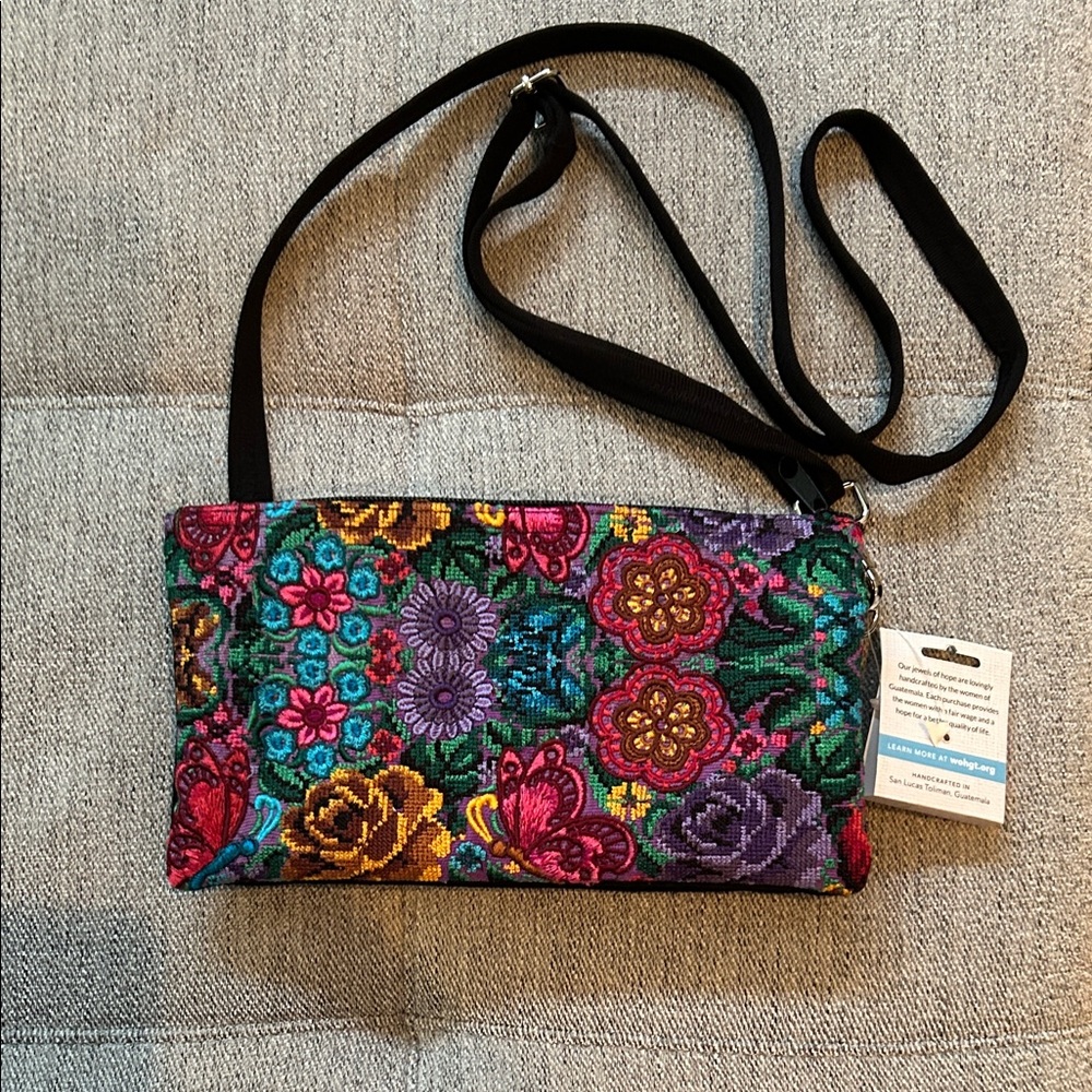 NWT Handmade Floral Crossbody Bag
